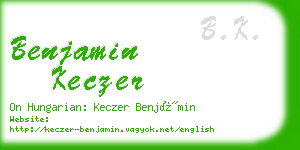 benjamin keczer business card